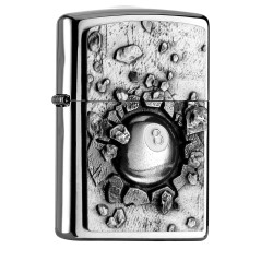 Billard-Spieler Geschenk original Zippo Benzinfeuerzeug mit 8-Ball 3D-Emblem
