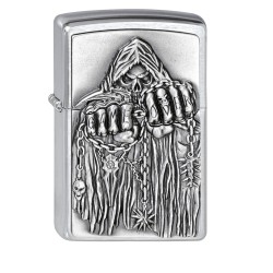 Game Over Sensenmann Zippo hochwertiges 3D-Emblem Gevatter Tod Sturmfeuerzeug