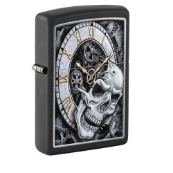 Uhr mit Totenkopf Feuerzeug Time's over Skull Männer Geschenk Zippo Sturmfeuerzeug