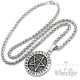 Pentagramm Amulett mit Runen-Aufschrift nordische Hexen Zauberer Edelstahl Kette