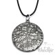 Grauer Runen-Stein mit Vegvisir Lederband Halskette Edelstahl Wikinger Amulett