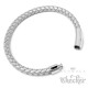 Silbernes Herren Armband aus geflochtenem Leder mit sicherem Edelstahl-Verschluss