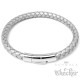 Silbernes Herren Armband aus geflochtenem Leder mit sicherem Edelstahl-Verschluss