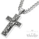 Kreuz mit Jesus und Friedenstaube sehr detaillierter Kreuzanhänger aus Edelstahl