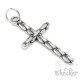 Kleiner Kreuzanhänger aus Edelstahl silber detailliert verziert mit Halskette