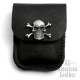 Totenkopf Gürteltasche aus schwarzem Leder für klassische Feuerzeuge made in USA