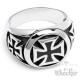Edelstahl Biker Ring Eisernes Kreuz Herren Siegelring silber schwarz detaillert