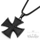 Schwarzes Eisernes Kreuz Anhänger aus Edelstahl schwarzer Orden Männer Halskette
