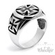 Edelstahl Biker Ring Eisernes Kreuz Herren Siegelring silber schwarz detaillert