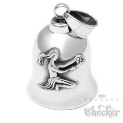 Jungfrau Biker-Bell aus Edelstahl Sternzeichen Motorradfahrer Glücksbringer Horoskop
