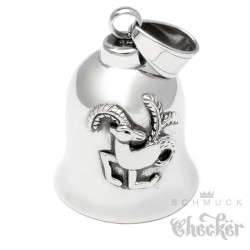 Steinbock Bikerbell Motorrad Glücksbringer aus Edelstahl Sternzeichen Biker-Geschenk
