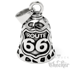 Route 66 Bikerbell aus poliertem Edelstahl Motorrad Glücksbringer Biker Geschenk
