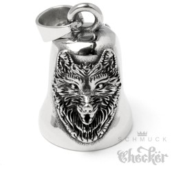 Wolf Biker-Bell aus Edelstahl Motorradfahrer Glücksbringer Geschenk Sternzeichen