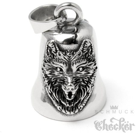 Wolf Biker-Bell aus Edelstahl Motorradfahrer Glücksbringer Geschenk Sternzeichen
