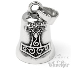 Biker-Bell mit Thors Hammer Mjölnir Schonenhammer Motorrad Glücksbringer Geschenk