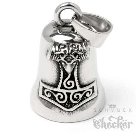 Biker-Bell mit Thors Hammer Mjölnir Schonenhammer Motorrad Glücksbringer Geschenk