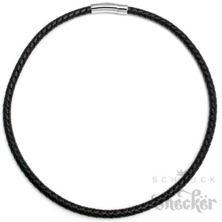 Echt Leder Halskette Lederband Halsband geflochten schwarz 40cm bis 60cm, 4mm 6mm