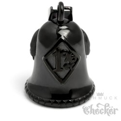 Schwarze 1%er Biker-​Bell aus Edelstahl Onepercenter Outlaw Geschenk Motorrad-​Club