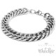 Breites Panzerarmband aus massivem Edelstahl silber poliert Männer-Schmuck Geschenk