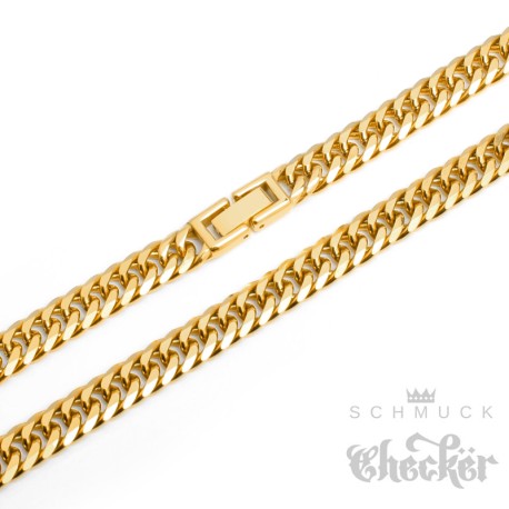 Goldkette Herren Panzerkette aus vergoldetem Edelstahl hochwertiger Männer Schmuck