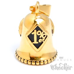 Goldene 1%er Biker-​Bell aus Edelstahl Onepercenter Outlaw Geschenk Motorrad-​Club