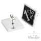 Große XL 1%er Ohrstecker silber schwarz aus Edelstahl Onepercenter Outlaw MC Schmuck