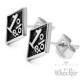 1%er Ohrstecker aus Edelstahl silber schwarz Onepercenter Outlaw MC Rocker Ohrringe