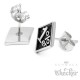 1%er Ohrstecker aus Edelstahl silber schwarz Onepercenter Outlaw MC Rocker Ohrringe