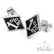 1%er Ohrstecker aus Edelstahl silber schwarz Onepercenter Outlaw MC Rocker Ohrringe