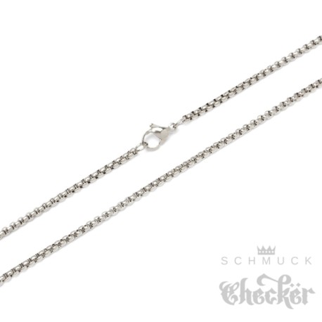 Edelstahl Halskette feine Ankerkette hochwertig silber Erbsenkette Herren Damen Kette