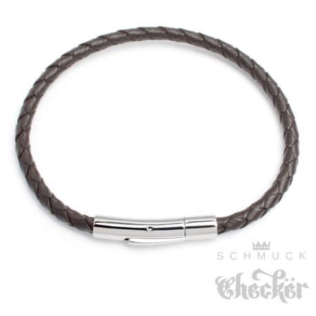 Echt Leder Herren Armband 8mmØ 6mmØ 4mmØ braun geflochten Edelstahl Schließe