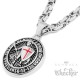 Kreuzritter-Amulett mit Bibelvers 6:13-17 rotes Kreuz Edelstahl poliert Halskette