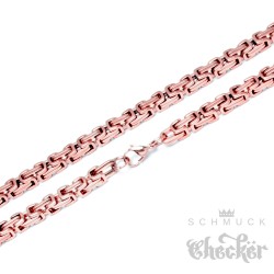Edelstahl Königskette Roségold Herren Damen Halskette Biker Hiphop Byzantiner Kette