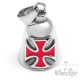 Bikerbell mit Templer Kreuz Tatzenkreuz rot & schwarz Motorradfahrer Glücksbringer