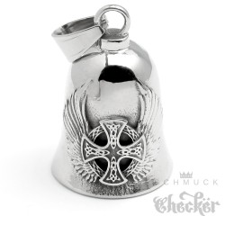 Rotes Kreuz mit Flügel Bikerbell Motorradfahrer Glücksbringer Templer Geschenk