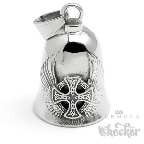 Rotes Kreuz mit Flügel Bikerbell Motorradfahrer Glücksbringer Templer Geschenk