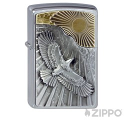 Adler fliegt auf goldene Sonne zu Original Zippo Benzinfeuerzeug Geschenkidee