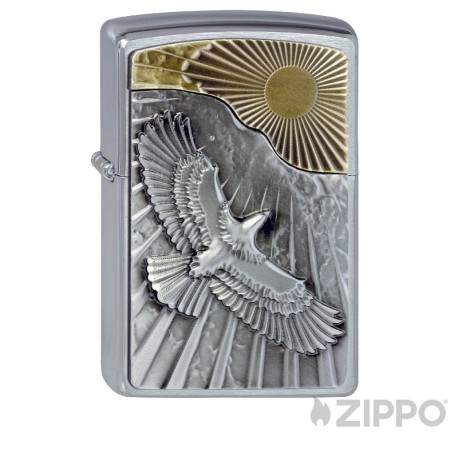 Adler fliegt auf goldene Sonne zu Original Zippo Benzinfeuerzeug Geschenkidee