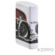 Weißes Feuerzeug mit rotem Cartoon Hot Rod Auto Benzinfeuerzeug Premium Zippo