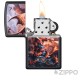 Schwarzes Feuerzeug mit rotem Feuerdrachen Zippo Drache Sturmfeuerzeug Made in USA