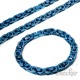 Schmuckset blaue Königskette und passendes blaues Armband Byzantiner Männerschmuck