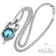Evil Eye mit Hörnern blaues böses Auge Schutzamulett Edelstahl Anhänger Halskette
