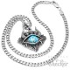 Monster Evil Eye mit Hörnern Totenköpfen blaues böses Auge Edelstahl Schutzamulett
