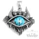 Monster Evil Eye mit Hörnern Totenköpfen blaues böses Auge Edelstahl Schutzamulett