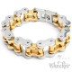 XXL Biker Armband schwere Motorradkette aus Edelstahl silber-gold Rockerschmuck