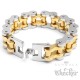 XXL Biker Armband schwere Motorradkette aus Edelstahl silber-gold Rockerschmuck