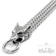 XXL Bikerschmuck Armband mit Wolfsköpfen und Ringverschluss massiver Edelstahl
