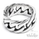 Massiver Edelstahl Ring Bikerring Panzerkette silber hochwertig detailliert Rocker HipHop