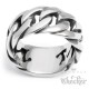 Massiver Edelstahl Ring Bikerring Panzerkette silber hochwertig detailliert Rocker HipHop