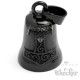 Schwarze Biker-Bell mit Thors Hammer Mjölnir Motorradfahrer Glücksbringer Glocke